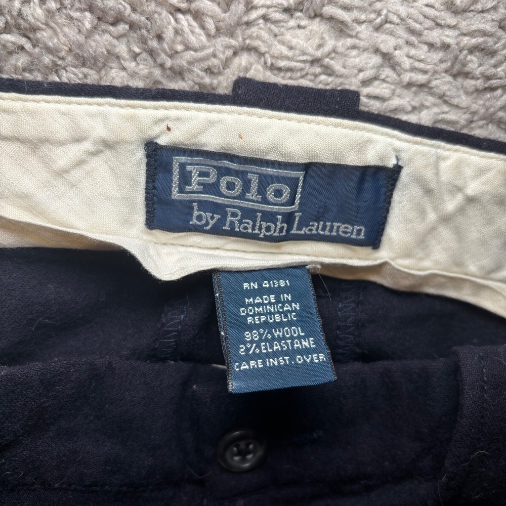Polo Ralph Lauren Mens Wool Blend Stretch Trousers Navy Blue 34x30 4834565RRC - Picture 7 of 15
